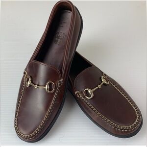 Castaway Brown Leather Horse Bit Briar Nantucket Driving Shoes Loafers